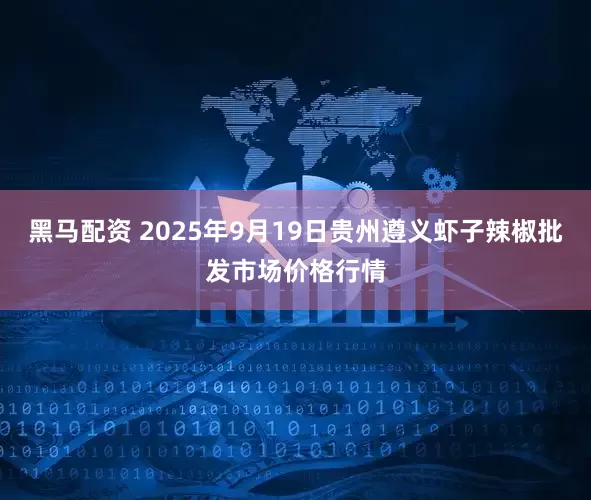 黑马配资 2025年9月19日贵州遵义虾子辣椒批发市场价格行情